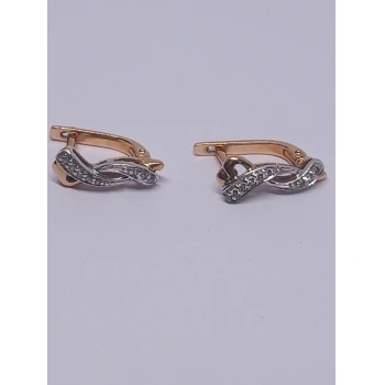 Cercei din Aur cu Diamante Proba 585* 2.72 gr