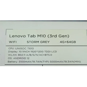 Lenovo Tab M10 (3rd gen) 4/64 GB Black