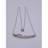 Lant cu Pandativ cu Pietre Pretioase din Aur Proba 750* 4.08 gr